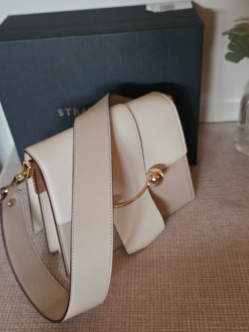 Strathberry Box Crescent Shoulder Bag